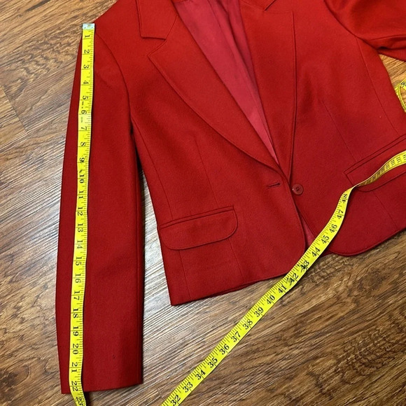 Vintage Pendleton One Button Wool Blazer Jacket Petite Size 10 - Picture 12 of 13